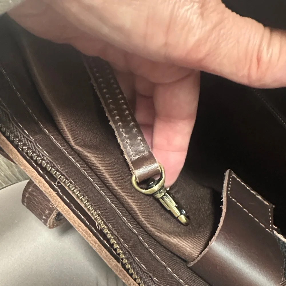 Montana Hudson brown Leather Tote Bag with Shoulder Strap